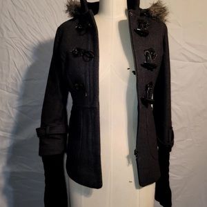 Guess Los Angeles Faux fur on Hoodie Removed Jacket size XS Zip/Snap